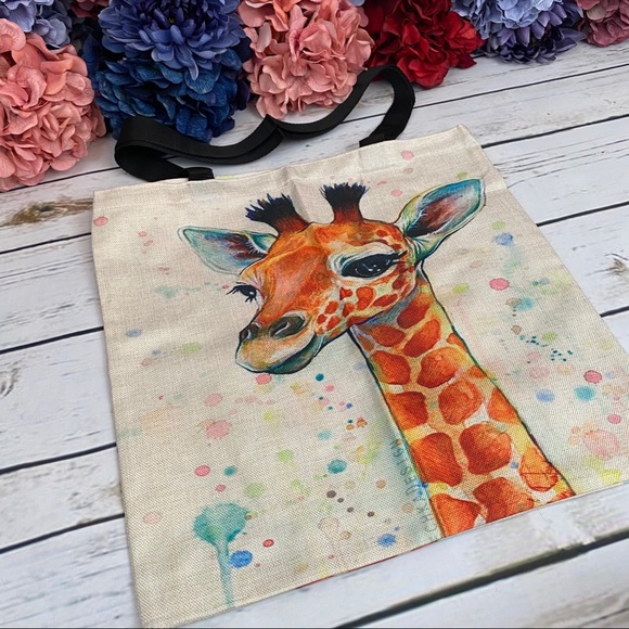 Eco-Friendly Giraffe Folding Tote Bag - Picture 3 of 11